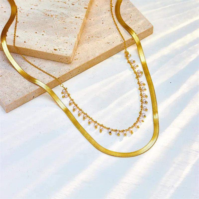 Marizanne | Luxe Snake Choker & Pearl Jewellery Set 18K Gold
