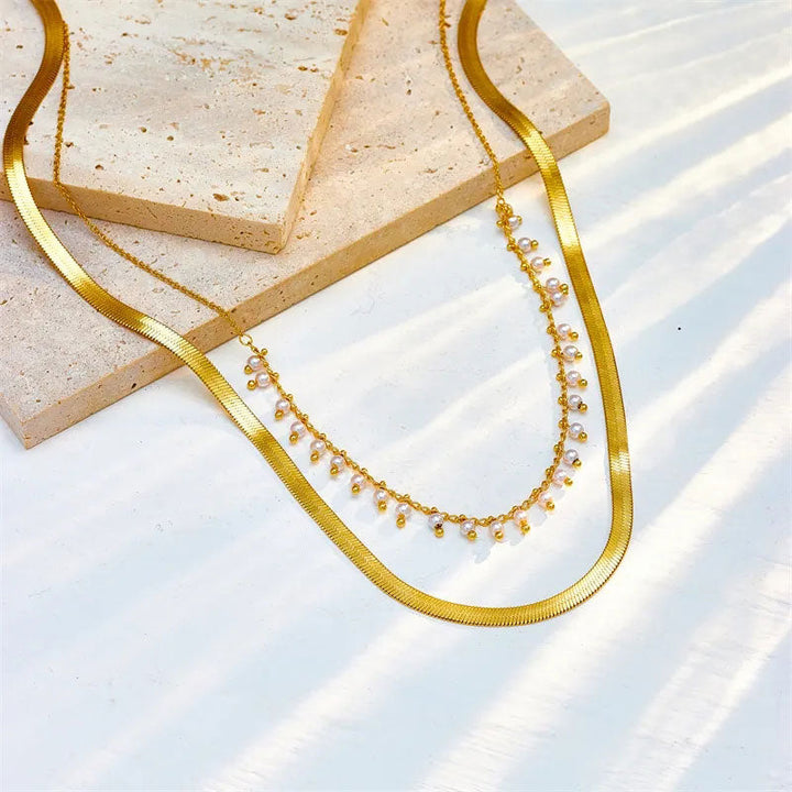 Marizanne | Luxe Snake Choker & Pearl Jewellery Set 18K Gold