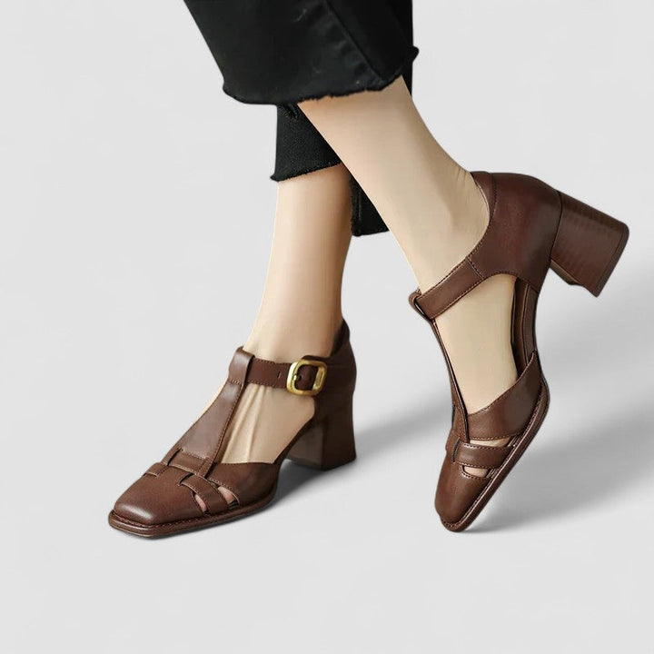Elyxiana | Orthopaedic T-Strap Block Heels