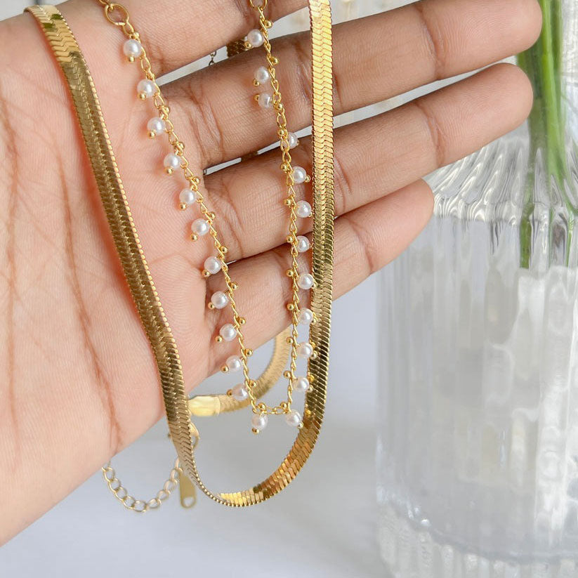 Marizanne | Luxe Snake Choker & Pearl Jewellery Set 18K Gold