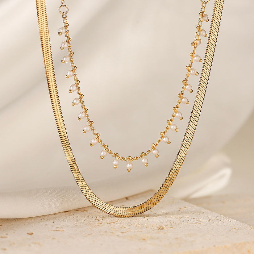 Marizanne | Luxe Snake Choker & Pearl Jewellery Set 18K Gold