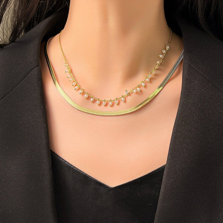 Marizanne | Luxe Snake Choker & Pearl Jewellery Set 18K Gold