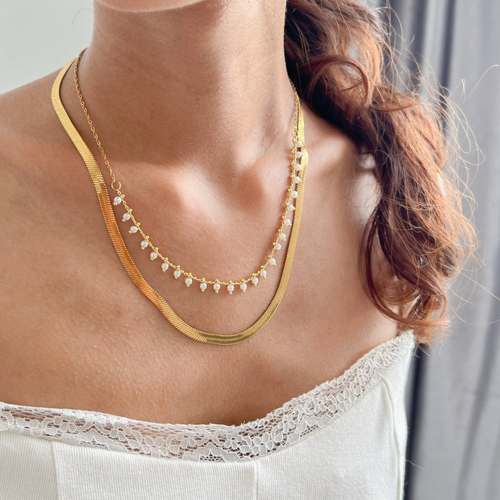 Marizanne | Luxe Snake Choker & Pearl Jewellery Set 18K Gold