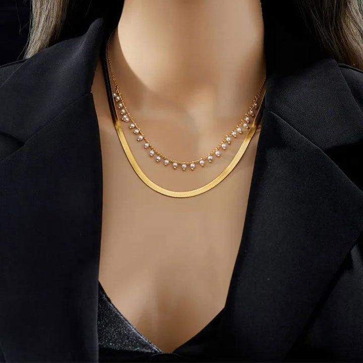 Marizanne | Luxe Snake Choker & Pearl Jewellery Set 18K Gold