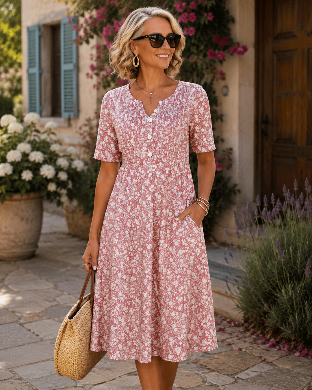 Carmen | Loose and Light Floral Midi Dress