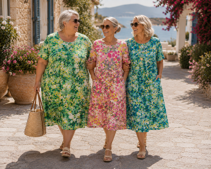 Elena | Loose and Lightweight Floral Midi Dress