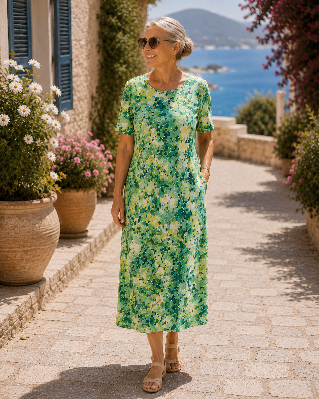 Elena | Loose and Lightweight Floral Midi Dress