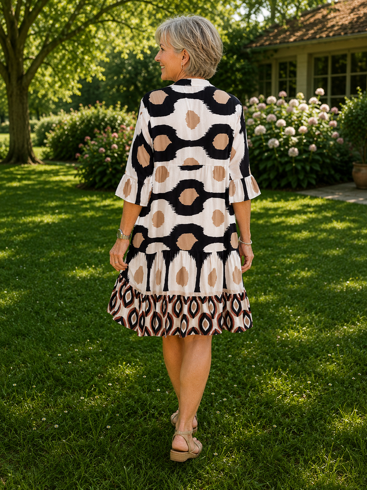 Printed Dress with 3/4 Sleeves