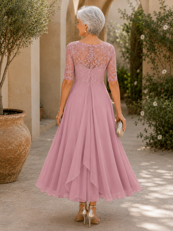 Rhonda™ | Elegant Lace Dress – Pink