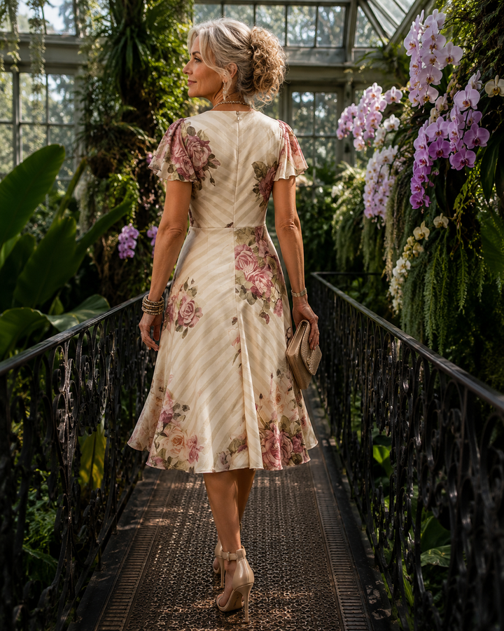 Elizabeth | Vintage Floral Midi Dress
