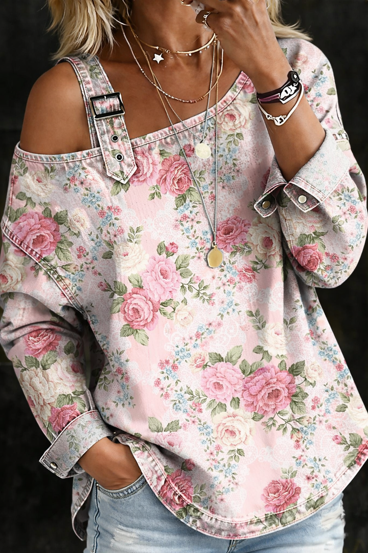 Brooklyn Floral-Embellished Denim Dress