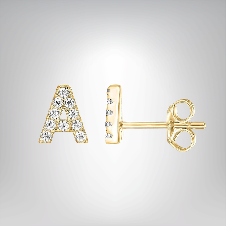Mikhaela | Letter Earrings 18k Gold