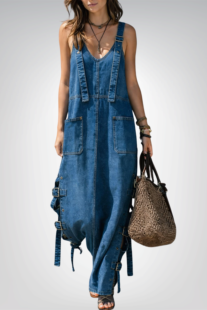 Harper | Denim Jumpsuit with Elastic Waist