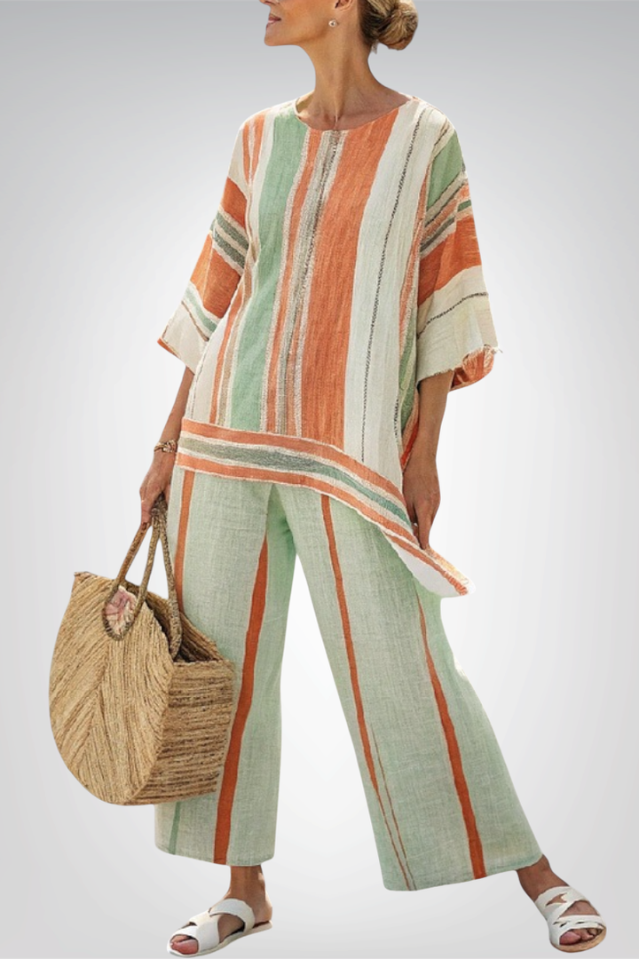 Bellmere | Elegant Asymmetrical Top & Wide-Leg Trousers