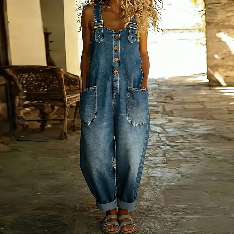 Saylor | Classic Soft Denim-Style Overalls with Adjustable Straps
