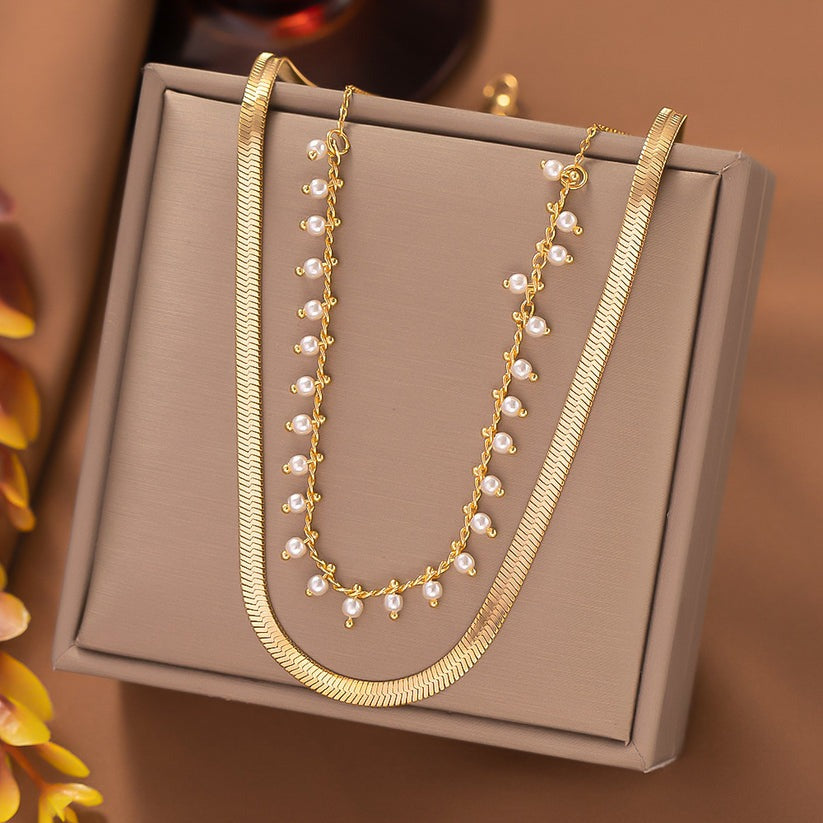 Marizanne | Luxe Snake Choker & Pearl Jewellery Set 18K Gold