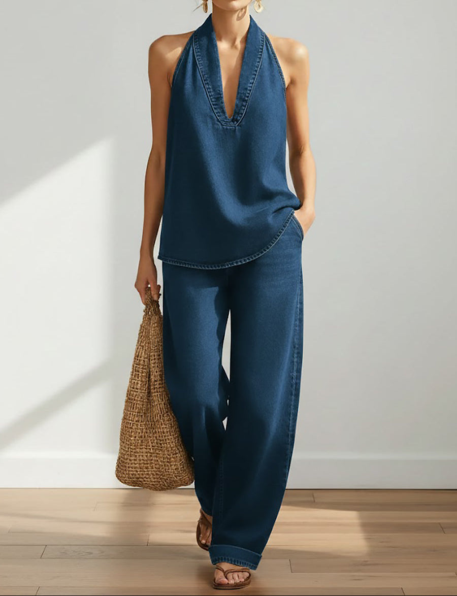 Ivy | Two-Piece Vintage Soft Washed Denim Set