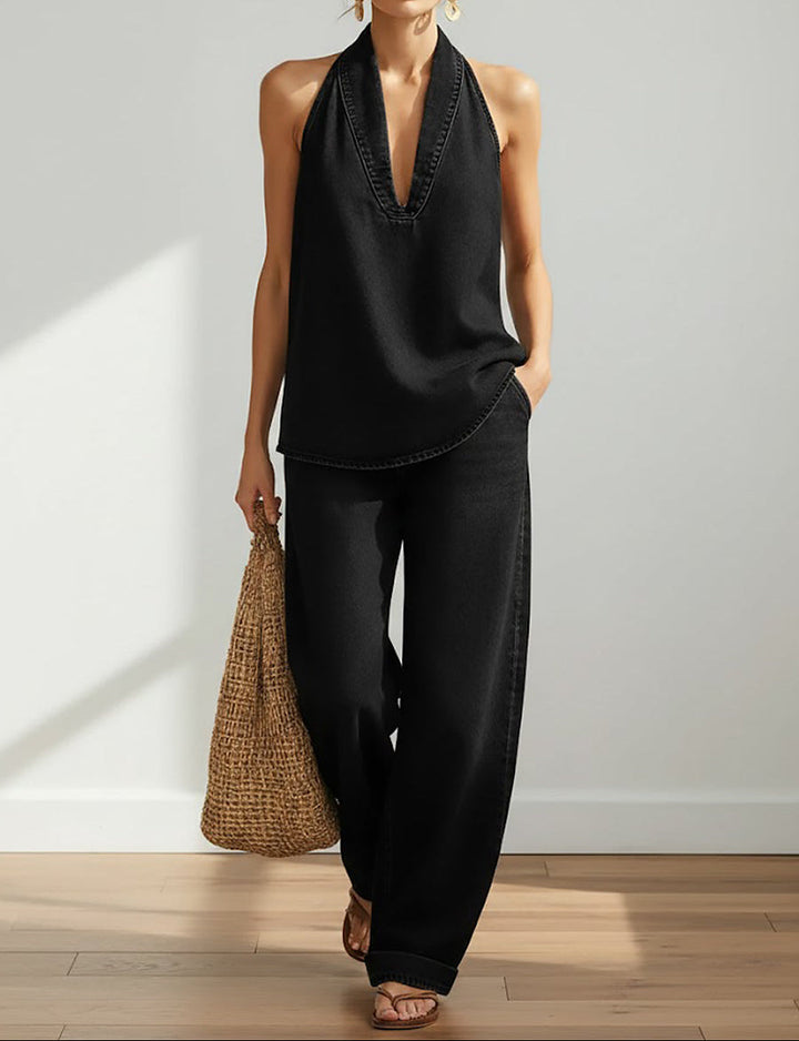 Ivy | Two-Piece Vintage Soft Washed Denim Set
