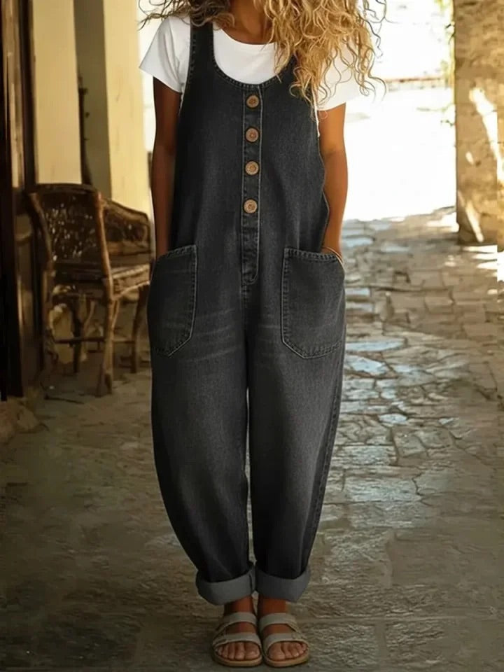Ruth | Vintage Washed Denim Dungarees